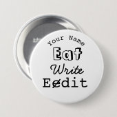 De schrijvers noemen Kenteken eten schrijven Ronde Button 7,6 Cm (Voorkant /achterkant)