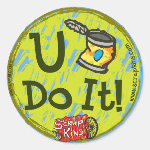De schroot kookt: "U kunt het!" Stickerblad Ronde Sticker