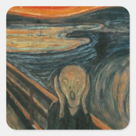 De Schuif - Edvard Munch. Kunstwerk schilderen. Vierkante Sticker