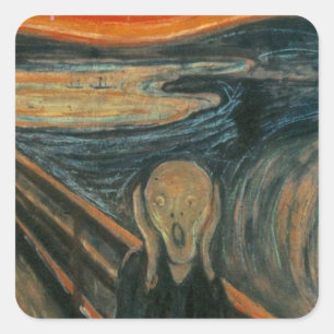 De Schuif - Edvard Munch. Kunstwerk schilderen. Vierkante Sticker