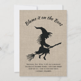 De schuld ligt bij de Boos Burlap Halloween Party Kaart