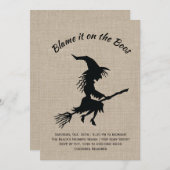 De schuld ligt bij de Boos Burlap Halloween Party Kaart (Voorkant / Achterkant)