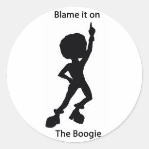 De schuld op de boogie ronde sticker