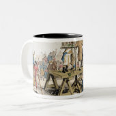 De schuld tweekleurige koffiemok (Voorkant links)