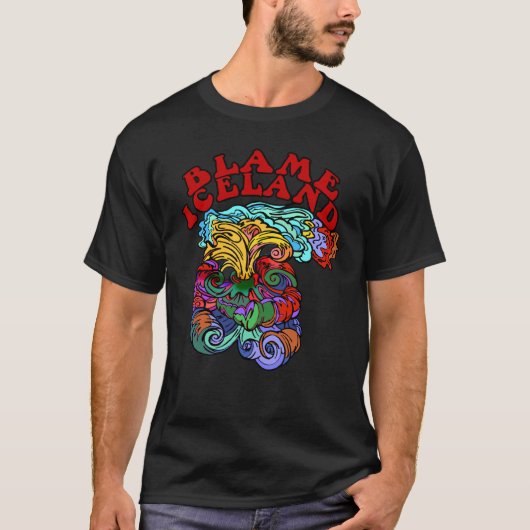 De schuld van IJsland met Psychedelic Volcano T-shirt (Voorkant)