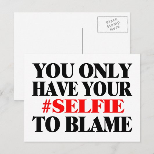 De schuld van je selfie briefkaart (Voorkant / Achterkant)