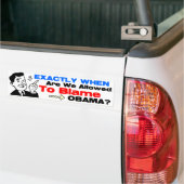 De schuld van Obama! Bumpersticker (Op Truck)