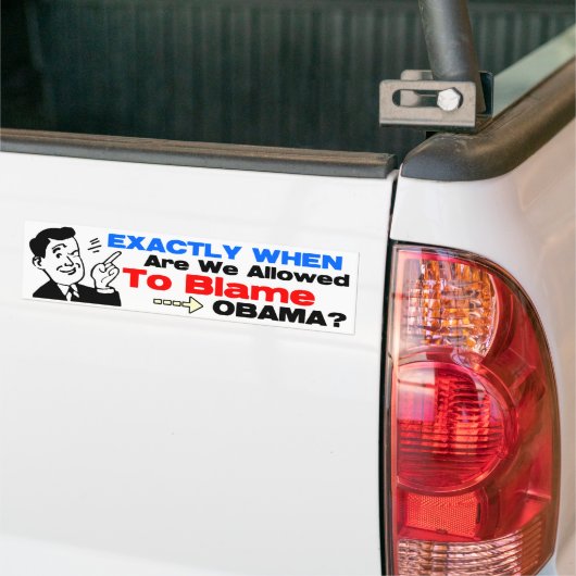 De schuld van Obama! Bumpersticker (Op Truck)