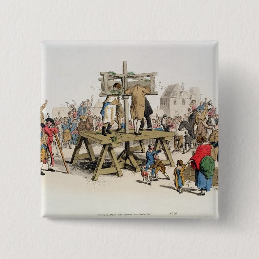 De schuld vierkante button 5,1 cm (Voorkant)