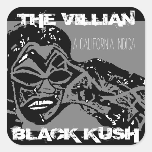 DE SCHURK ZWARTE KUSH INDICA VIERKANTE STICKER (Voorkant)