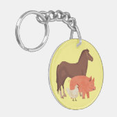 De schuur is mijn Happy Place Acryl Sleutelhanger (Voorkant Links)