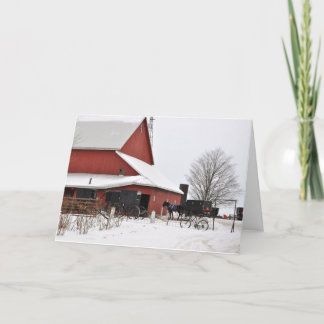 De Schuur van Amish in de Tijd van Kerstmis Feestdagen Kaart