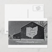 De Schuur van Ohio in de Winter Briefkaart (Voorkant / Achterkant)