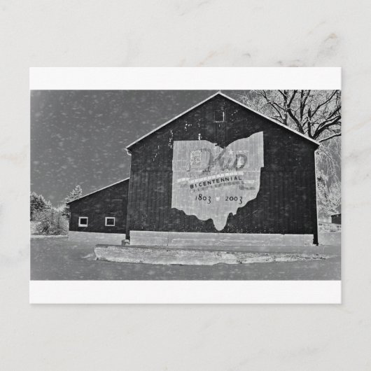 De Schuur van Ohio in de Winter Briefkaart (Voorkant)