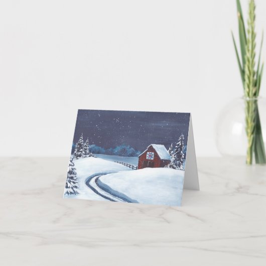 De schuurkaart van het dekbed feestdagen kaart (Voorkant)