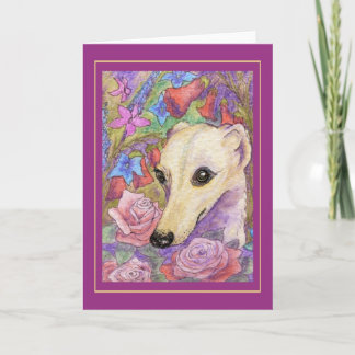 De schuwe Whippet van de Bloem Kaart