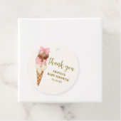 De Scoop Bow Ice Cream Baby shower Dank u Bedankjes Labels (In situ)