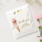 De Scoop Bow Ice Cream Baby shower Dank u Bedankzakje (Gezegeld)