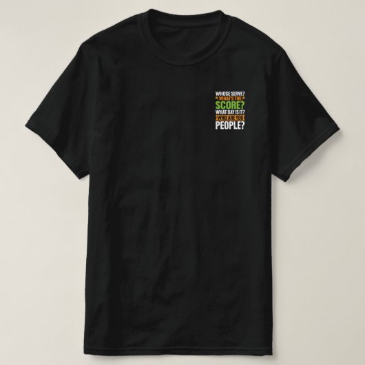 De Score Pickleball-liefhebber T-shirt (Design voorkant)