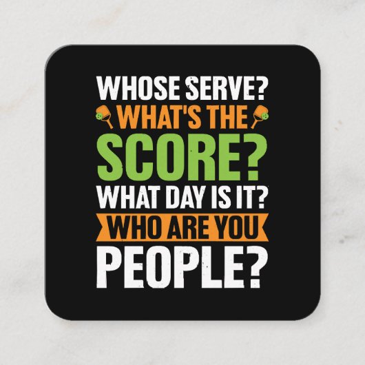 De score Pickleball Lover Vierkante Visitekaartje (Voorkant)