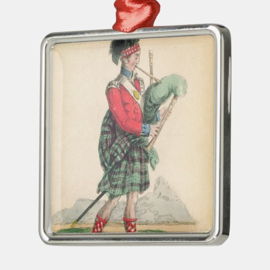 De Scotch Piper Metalen Ornament (Links)