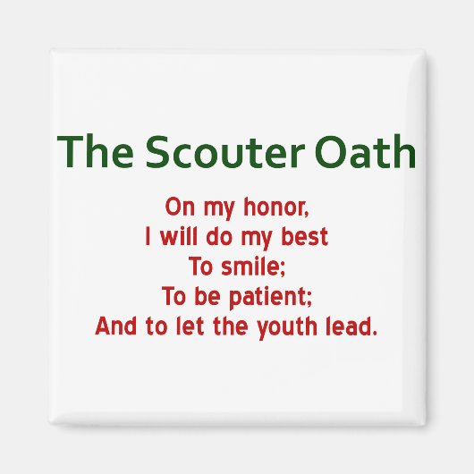 De Scouter Oath Magnet (Voorkant)