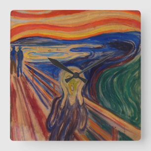 De Scream, 1910, van Edvard Munch Vierkante Klok