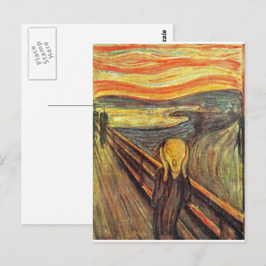 De Scream - Edvard Munch Briefkaart (Voorkant / Achterkant)