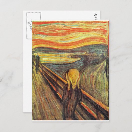 De Scream - Edvard Munch Briefkaart (Voorkant / Achterkant)