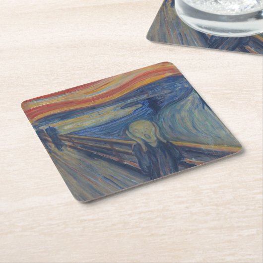 De Scream, Edvard Munch Kartonnen Onderzetters (Schuin)