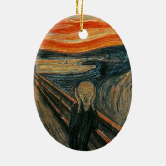 De Scream - Edvard Munch Keramisch Ornament (Achterkant)