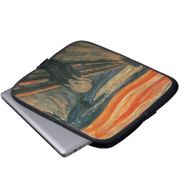 De Scream - Edvard Munch Laptop Sleeve (Voorkant onderkant)