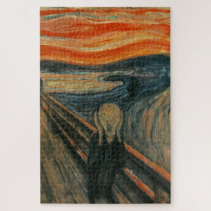 De Scream - Edvard Munch Rood blauw zwart Legpuzzel