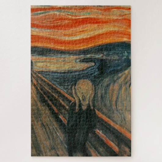 De Scream - Edvard Munch | Rood blauw zwart Legpuzzel (Verticaal)