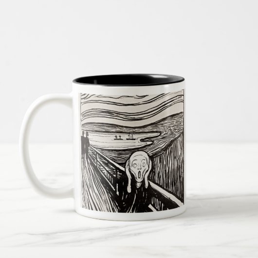 De Scream Edvard Munch Tweekleurige Koffiemok (Links)