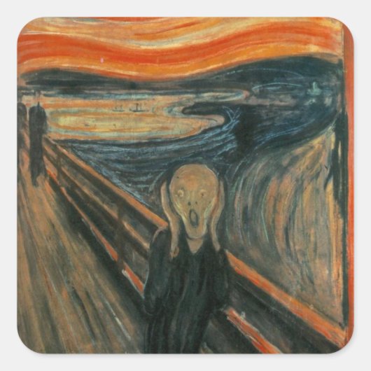 De Scream - Edvard Munch Vierkante Sticker (Voorkant)