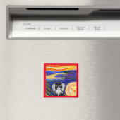 De Scream, FIne Art van Munch, Parody Cat Art Magneet (Insitu (Vaatwasser))