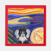De Scream, FIne Art van Munch, Parody Cat Art Magneet (Voorkant)