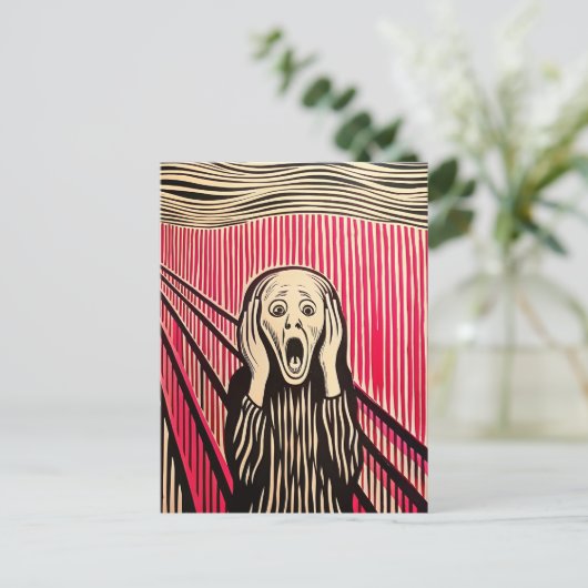 De Scream MUNCH BAUHAUS optische illusie stijl Briefkaart (Staand voorkant)