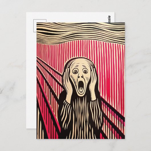 De Scream MUNCH BAUHAUS optische illusie stijl Briefkaart (Voorkant / Achterkant)