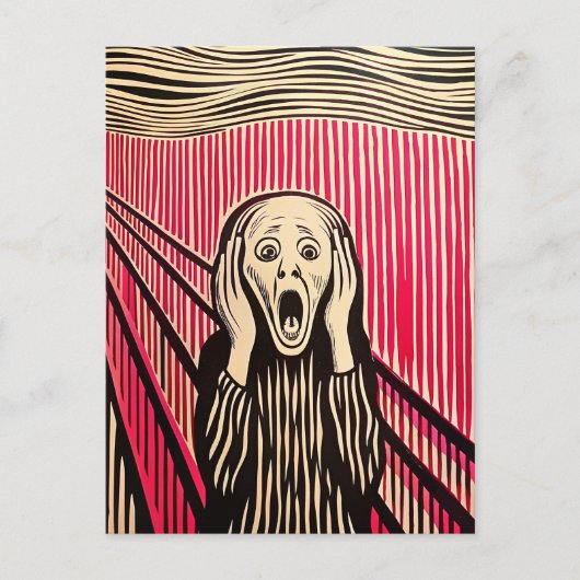 De Scream MUNCH BAUHAUS optische illusie stijl Briefkaart (Voorkant)