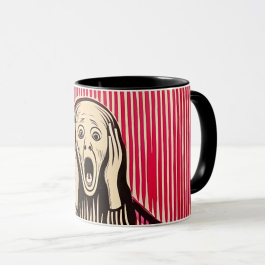 De Scream MUNCH BAUHAUS optische illusie stijl Mok (Voorkant rechts)