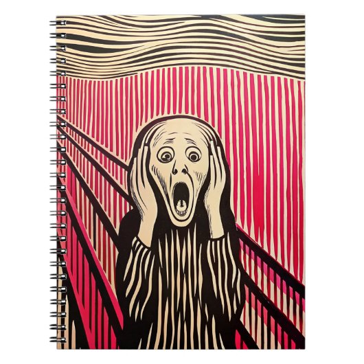 De Scream MUNCH BAUHAUS optische illusie stijl Notitieboek (Voorkant)