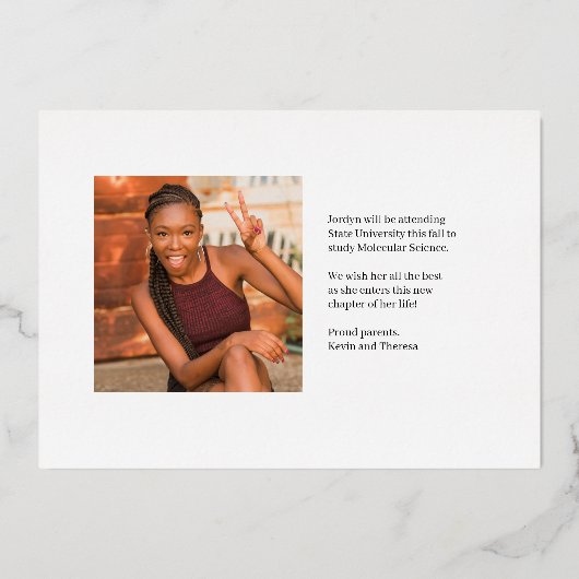 De Scripted Aankondiging van het Afstuderen van de (Achterkant)