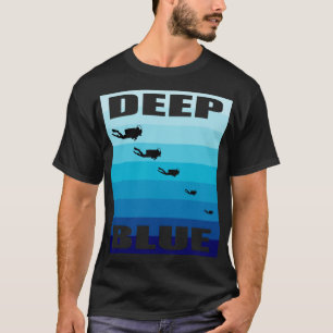 De scuba duiken diep blauw duik neer Vlag T-shirt