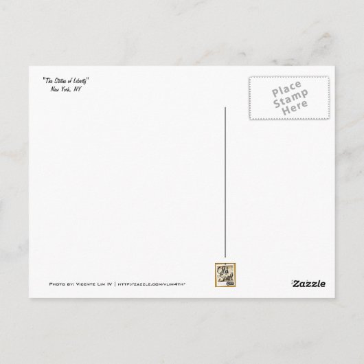 De Seagull en het Vrijheidsbeeld Briefkaart (Achterkant)