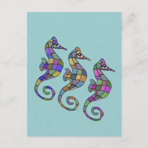 De Seahorse Rainbow Briefkaart