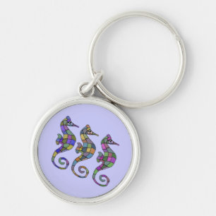 De Seahorse Rainbow Silver Sleutelhanger