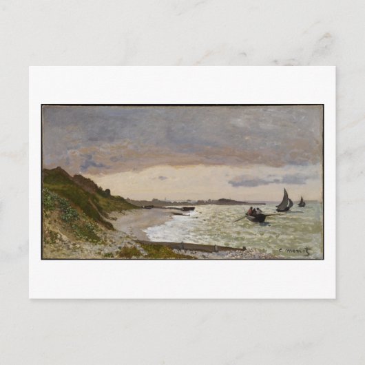 De Seashore te Sainte-Adresse, 1864 Briefkaart (Voorkant)