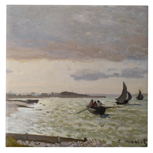 De Seashore te Sainte-Adresse, 1864 Tegeltje (Voorkant)